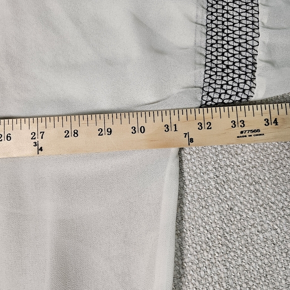 Lane Bryant Black and White Embroidered Sheer Bohemian Blouse Plus Size 26/28 - Picture 9 of 16